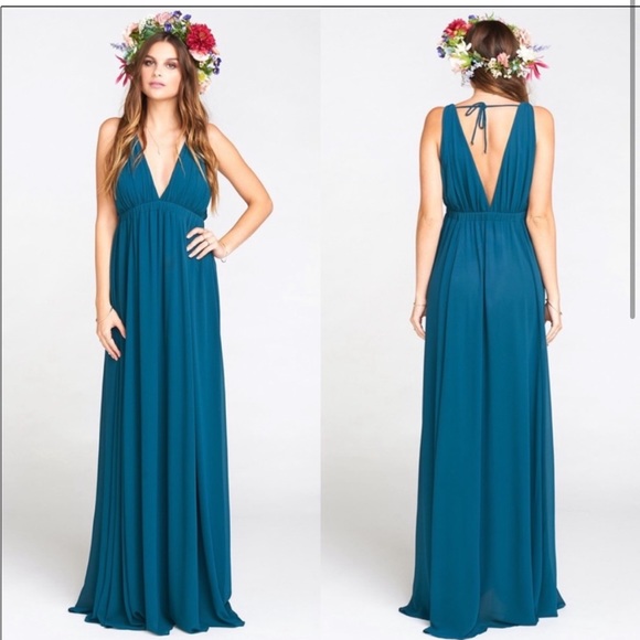 Show Me your Mumu Ava Maxi Dress Deep Jade Crisp - Picture 3 of 6